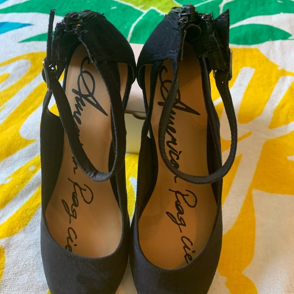 American Rag Cie Navy Miley Chop out Wedges 7.5M - Picture 7 of 8